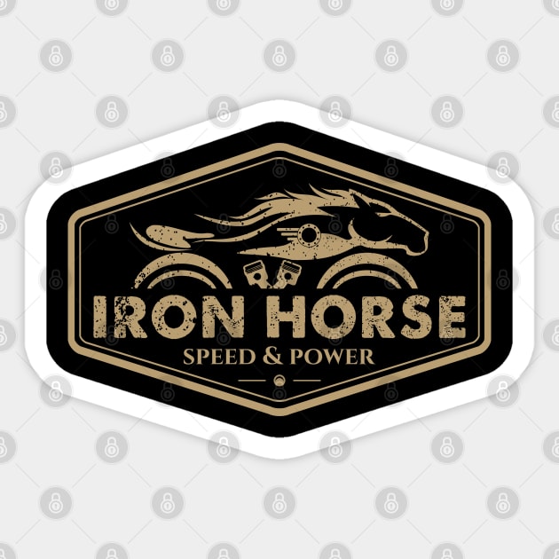 Iron Horse Gold Sticker by michony